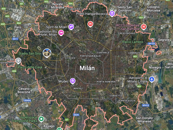 Mapa de Milan